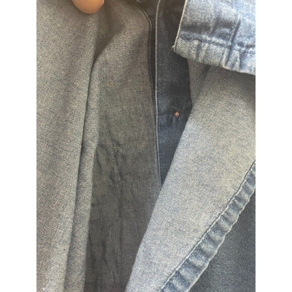 VINTAGE Denim Christmas Shirt Button Up Embroidered patchworks HANDMADE 4xL - Picture 7 of 13